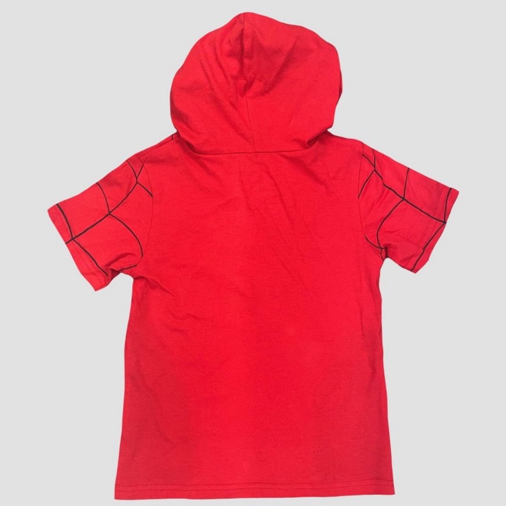 NWT - Boys Marvel Spider-Man Hooded Short Sleeve T-Shirt - Picture 2 of 2